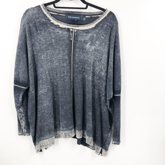 ✅ 525 AMERICA LONG SLEEVE TOP SMALL SCOOP NECK - Picture 1 of 4